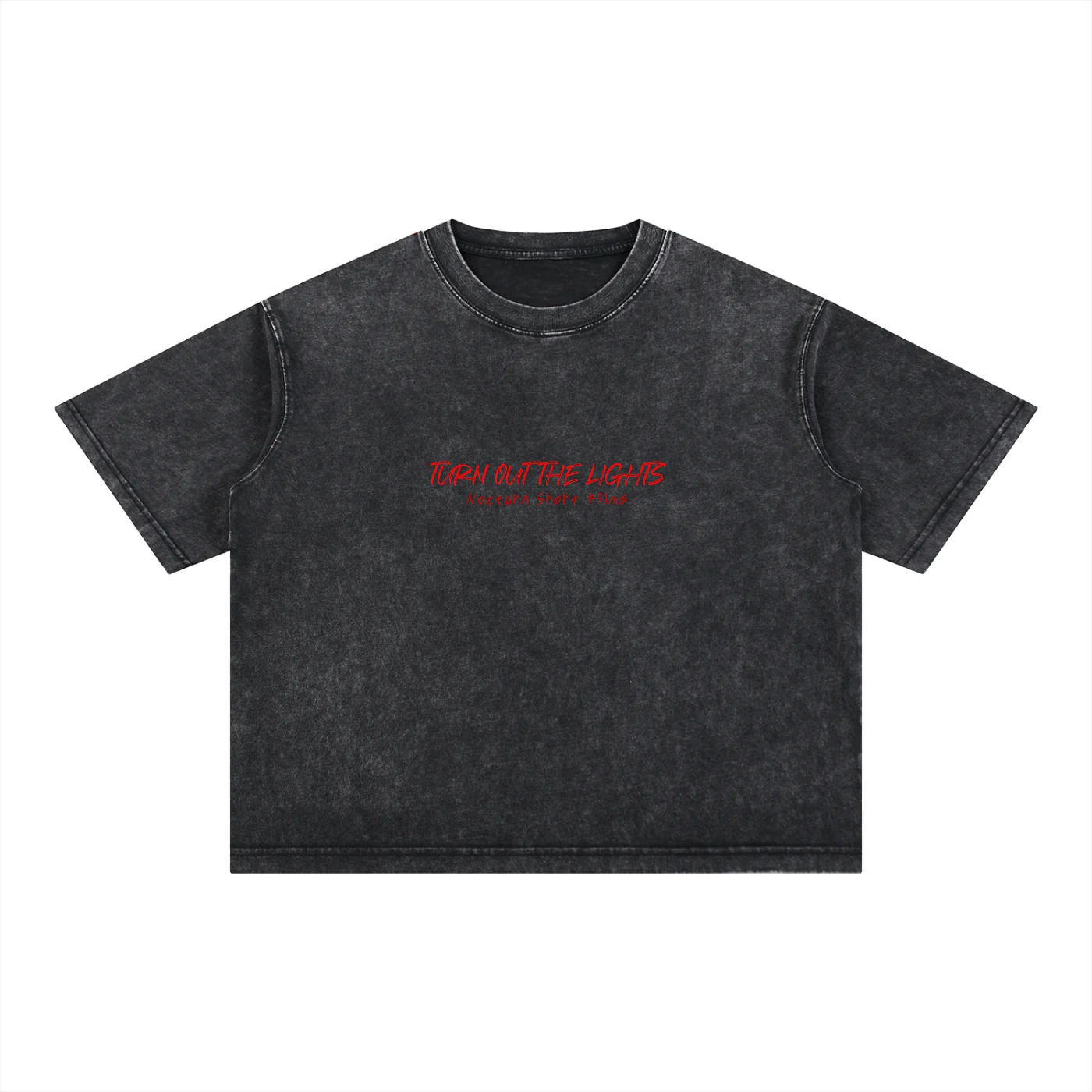 Nocturn Films 'Turn Out the Lights' mineral-wash boxy cotton t-shirt in washed charcoal